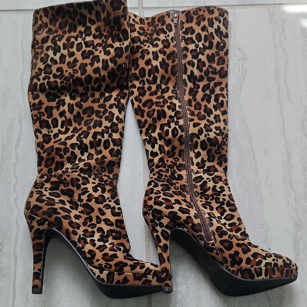 Worthington Animal Print Heeled Boots